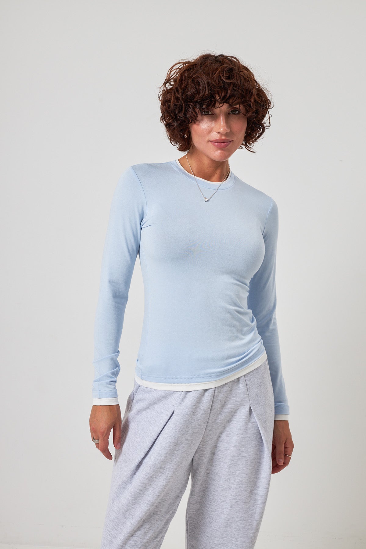 Longsleeve cu efect de tricou