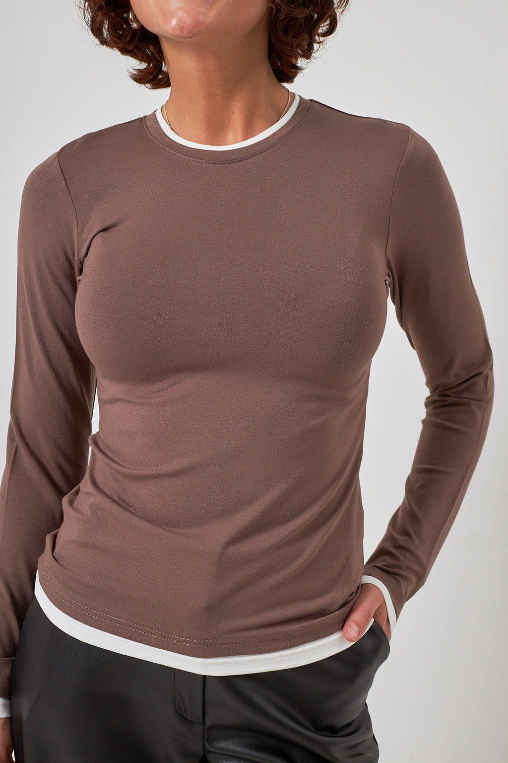 Longsleeve cu efect de tricou