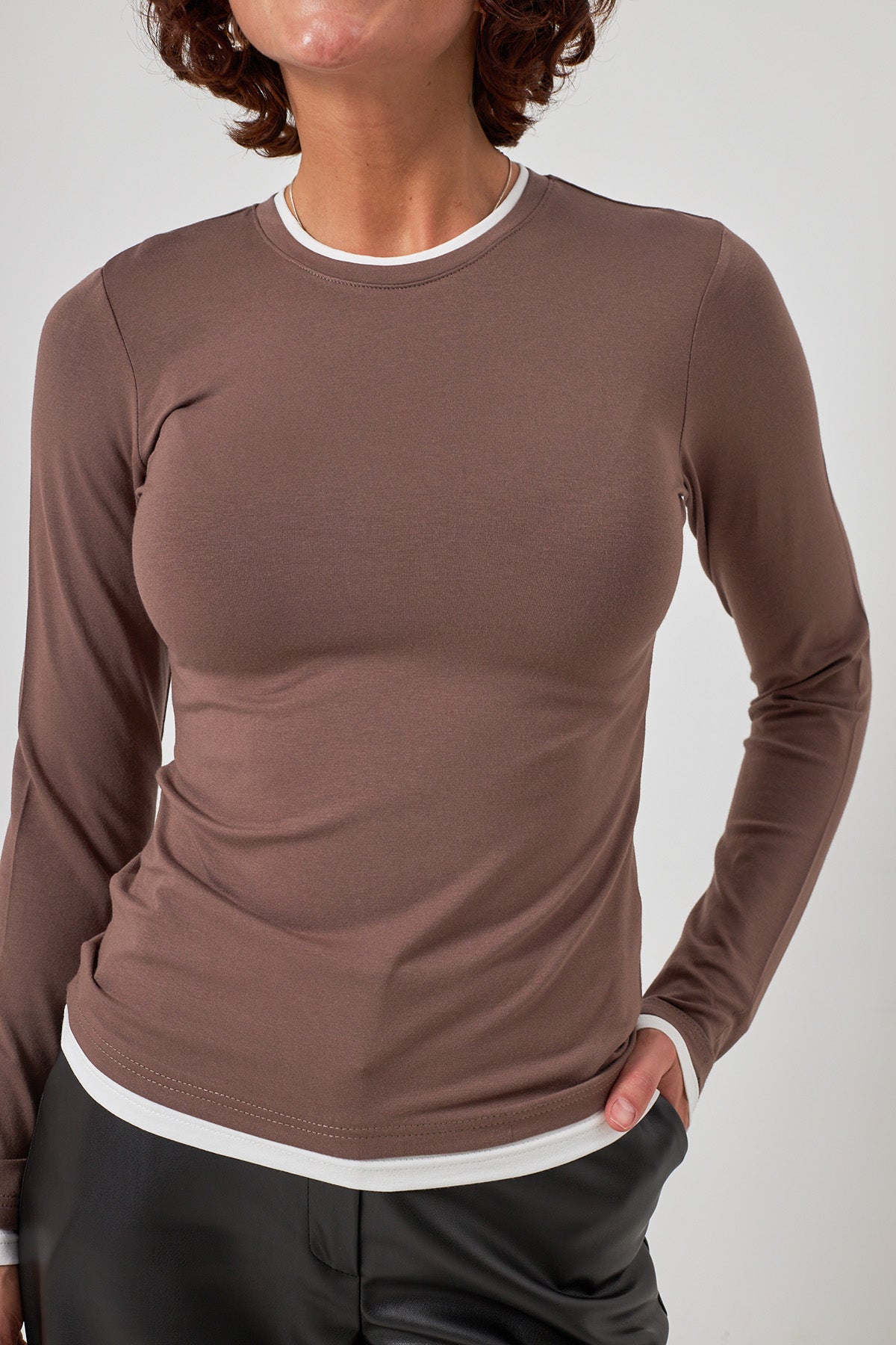 Longsleeve cu efect de tricou