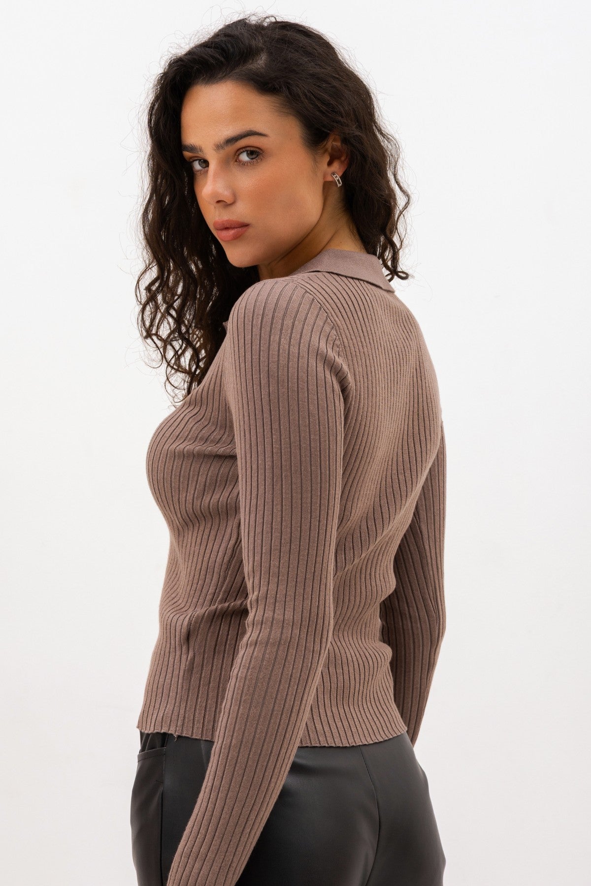 Pulover cu guler polo