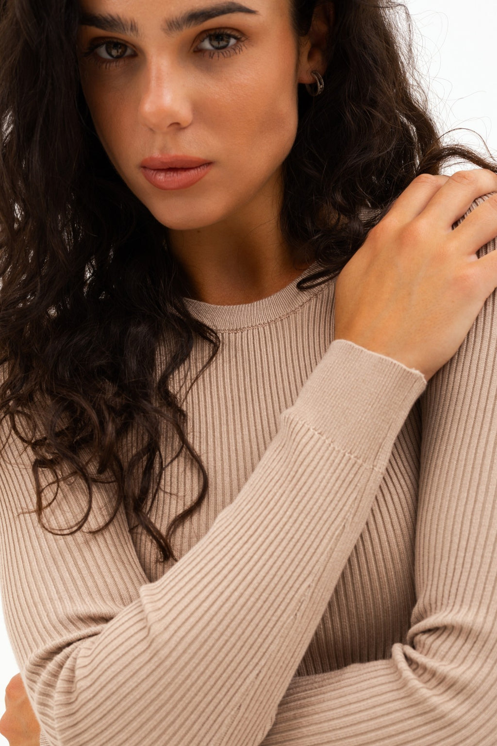 Long sleeve în relief Round