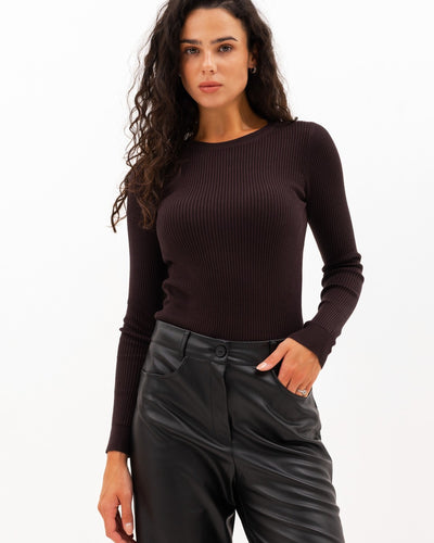 Long sleeve în relief Round