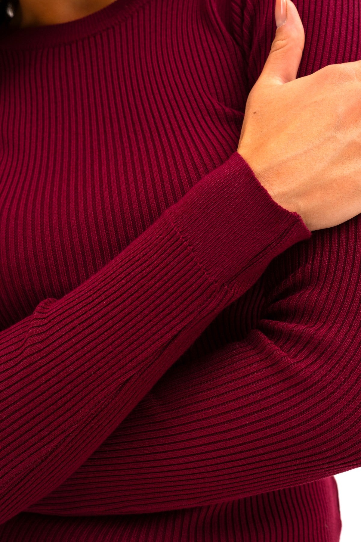 Long sleeve în relief Round