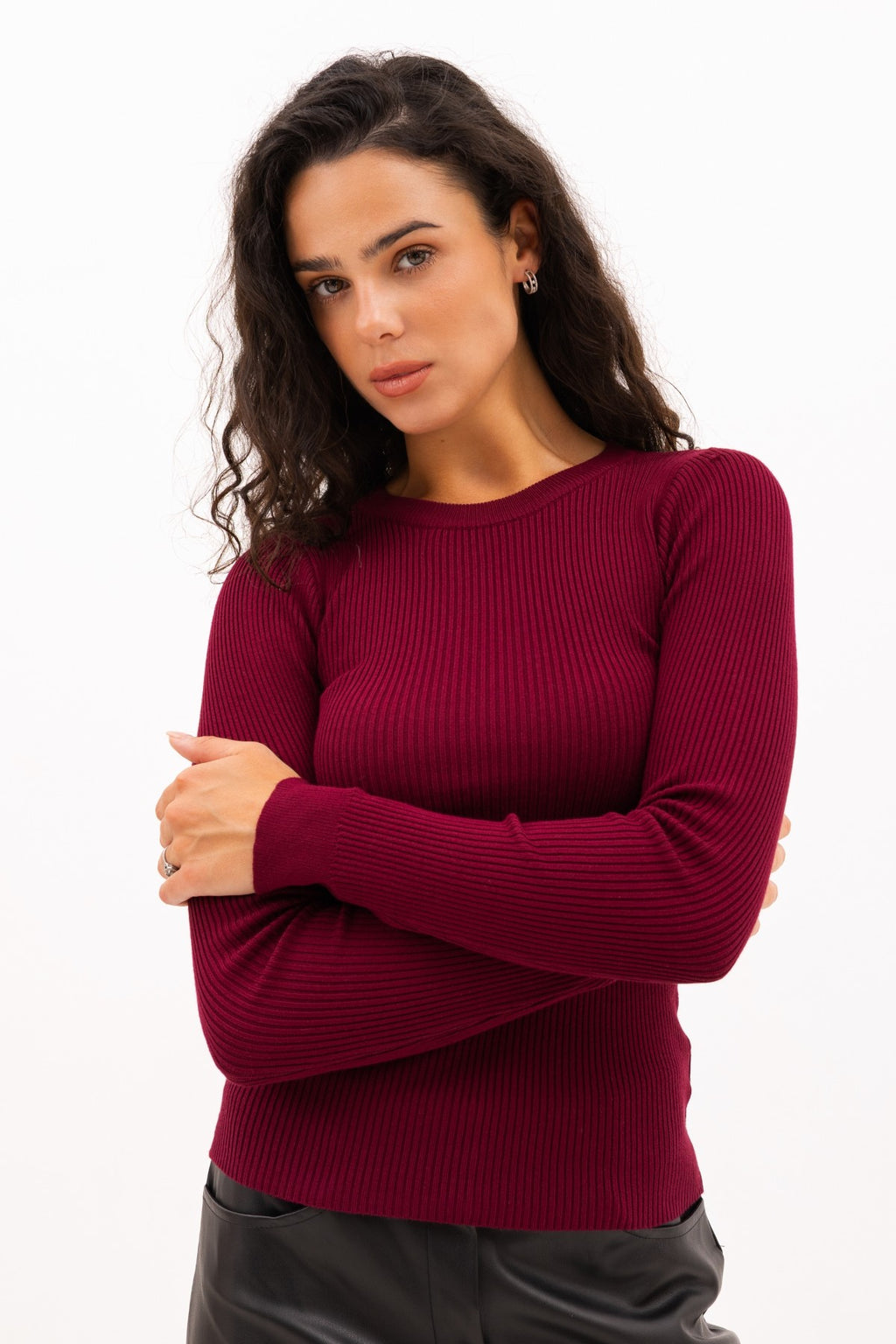 Long sleeve în relief Round