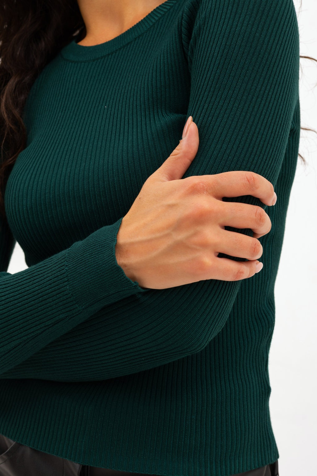 Long sleeve în relief Round