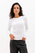 Long sleeve în relief Round