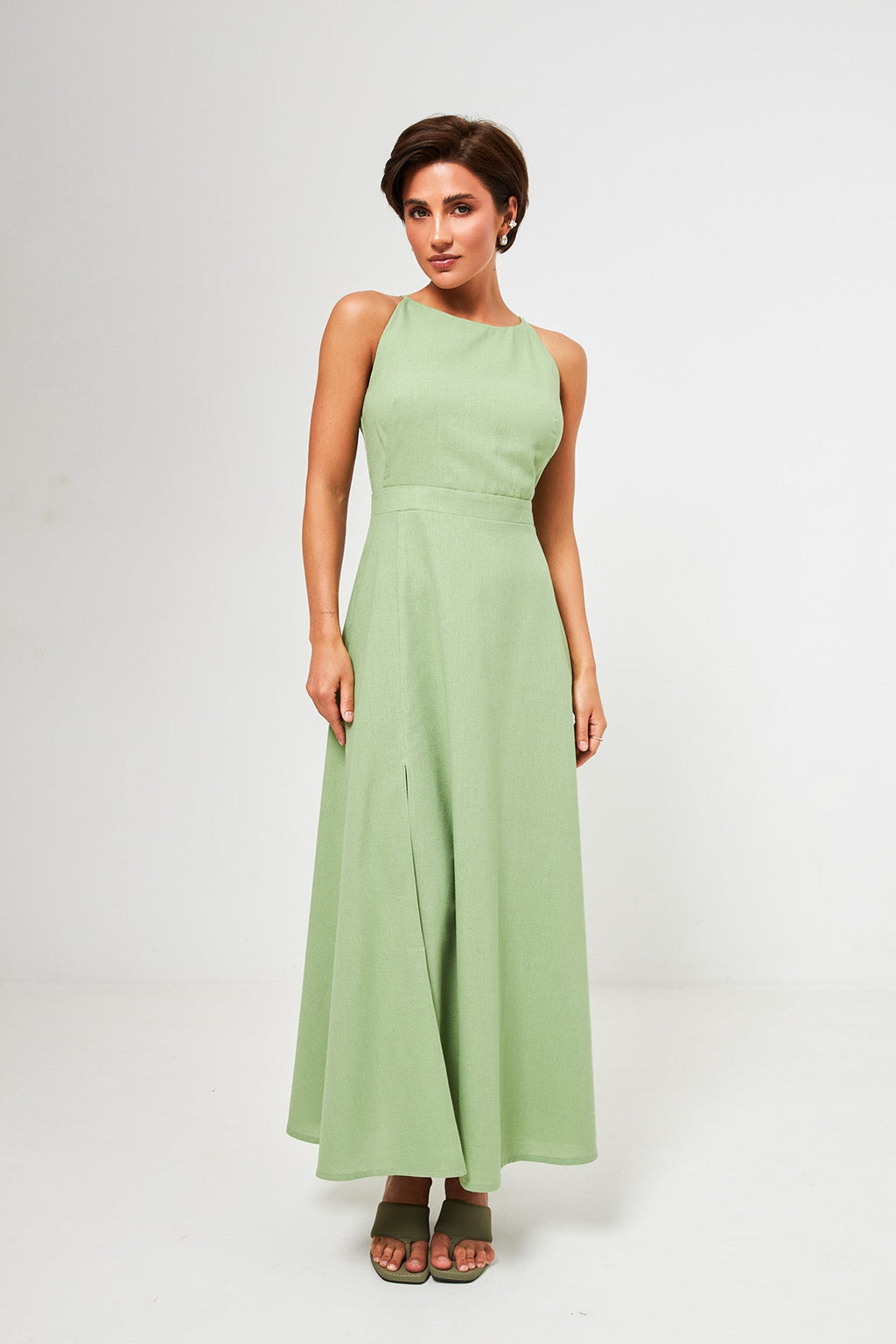 Rochie maxi cu in și șliț