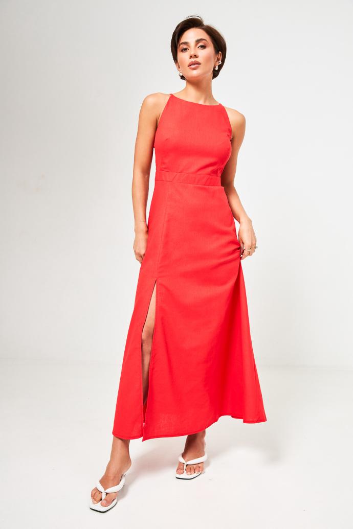 Rochie maxi cu in și șliț