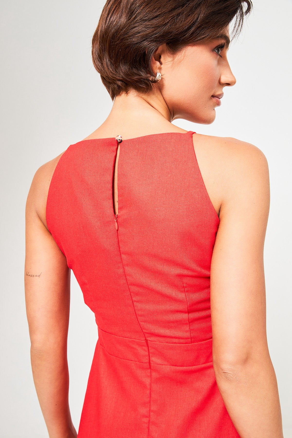 Rochie maxi cu in și șliț