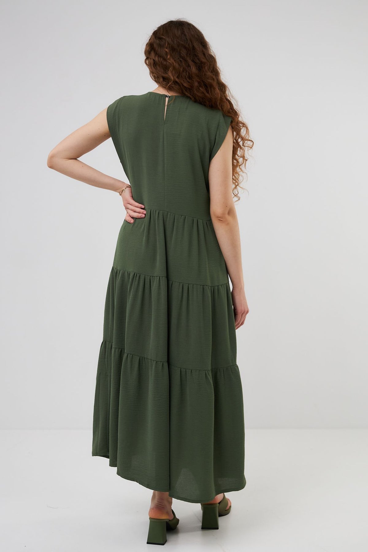 Rochie midi boho din crep
