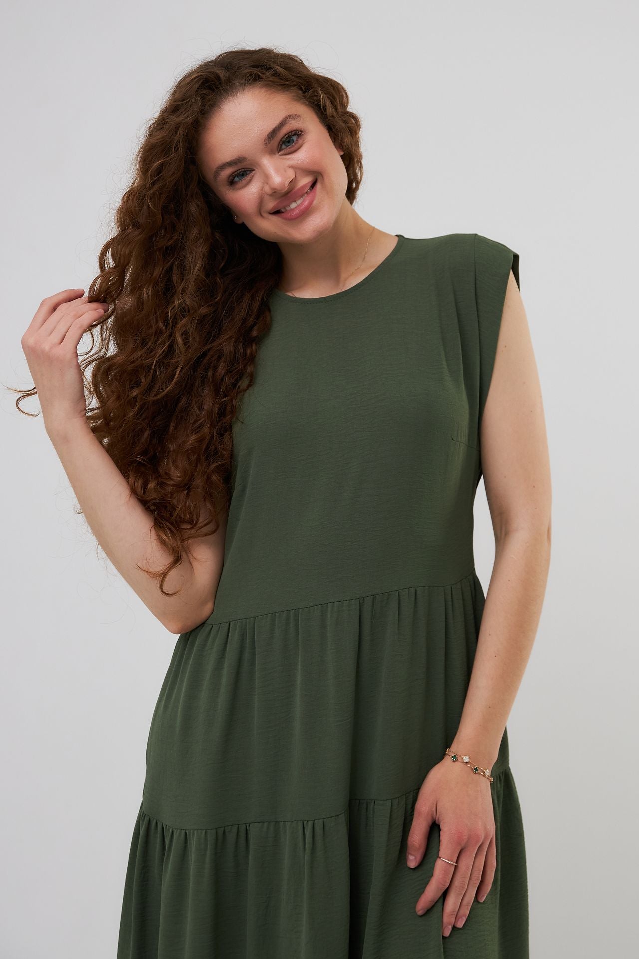 Rochie midi boho din crep