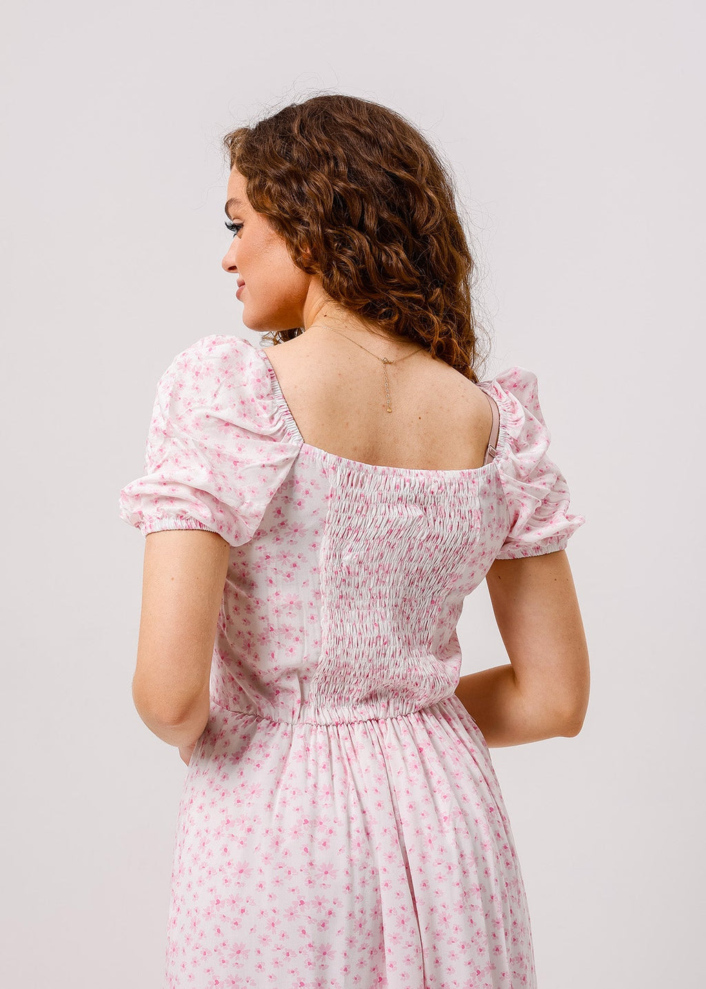 Rochie midi cu șliț și imprimeu floral
