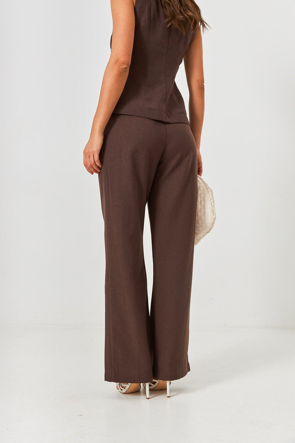 Pantaloni palazzo cu in Olivia