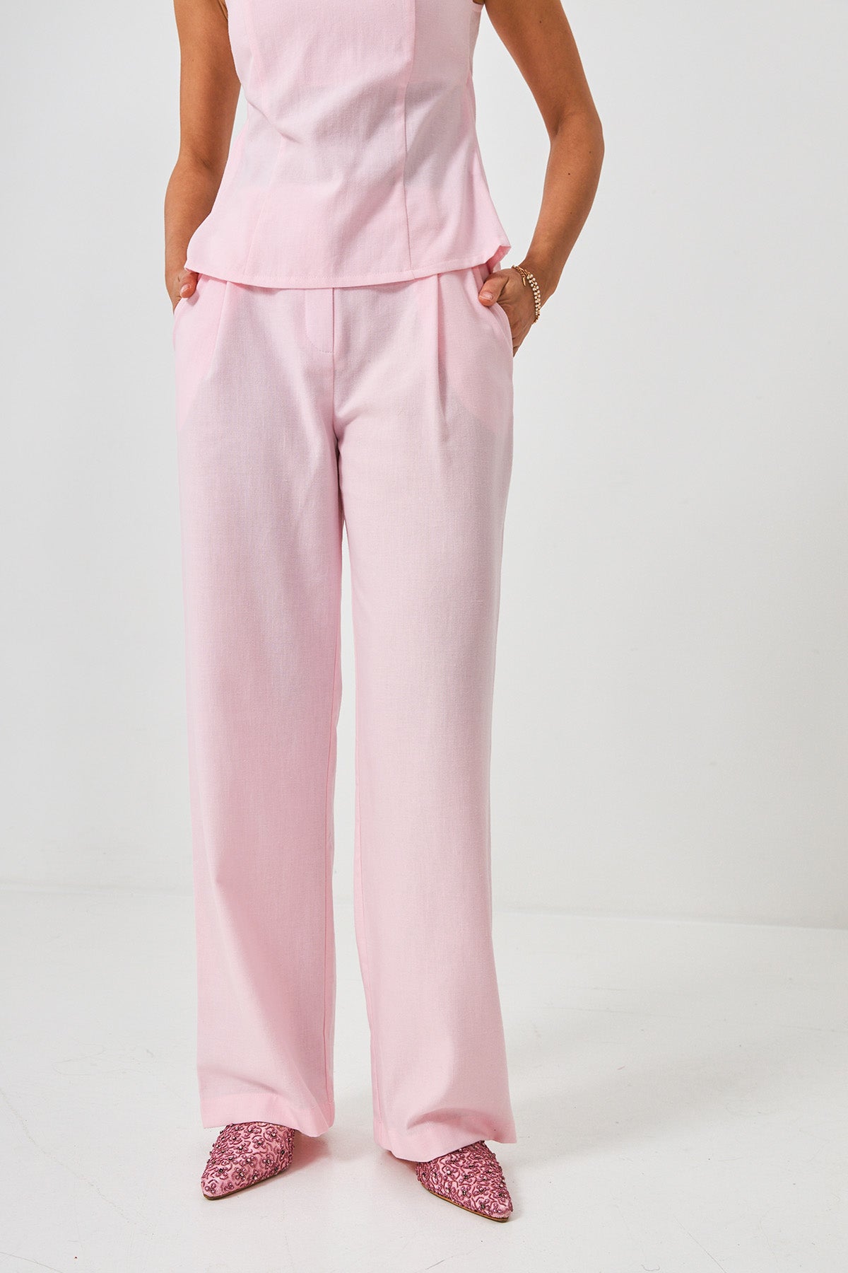 Pantaloni palazzo cu in Olivia