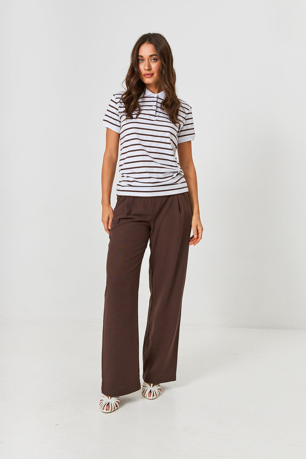 Pantaloni palazzo cu in Olivia