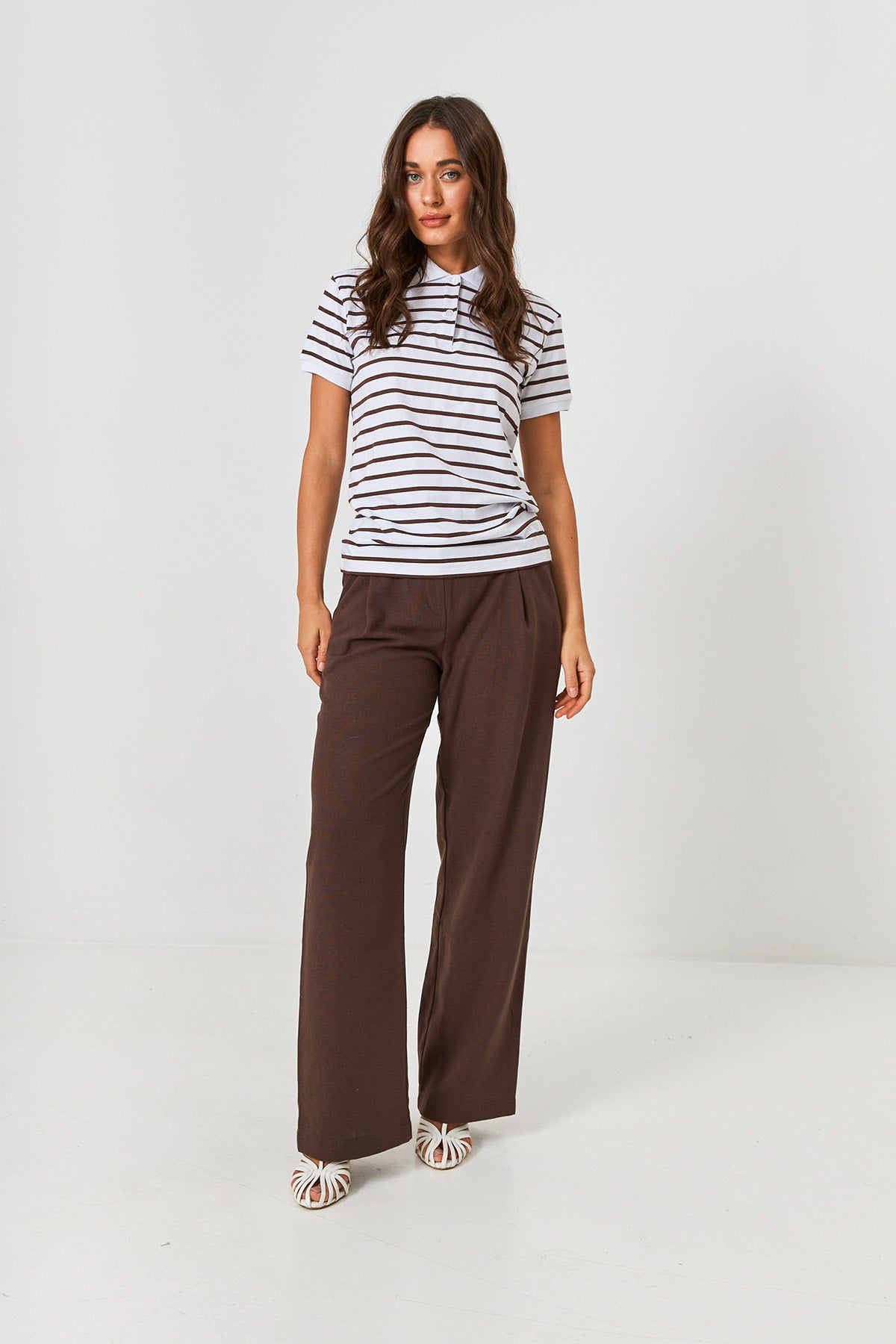 Pantaloni palazzo cu in Olivia