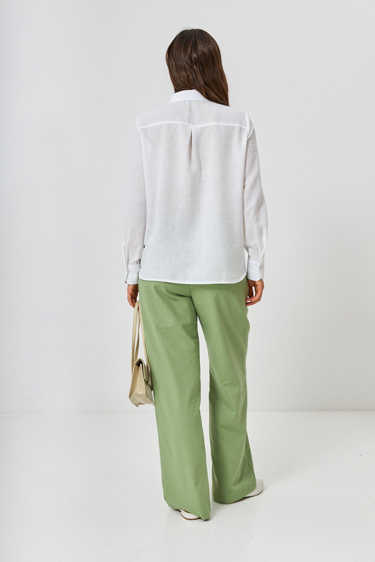 Pantaloni palazzo cu in Olivia
