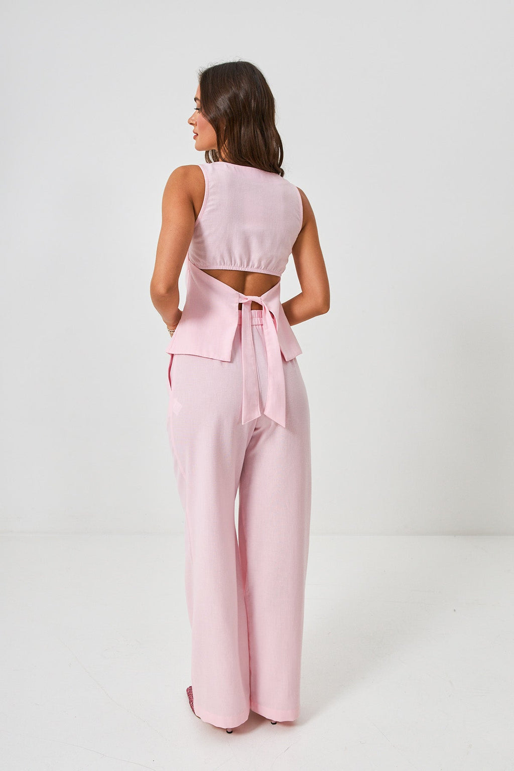 Pantaloni palazzo cu in Olivia