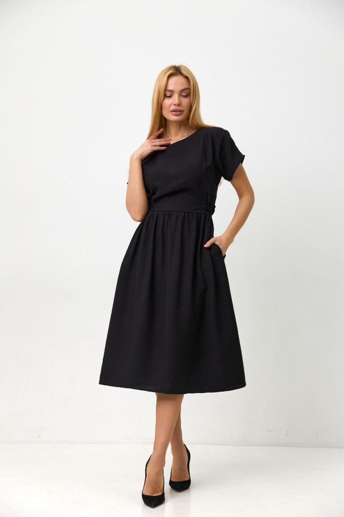 Rochie midi cu in și nasturi pe spate
