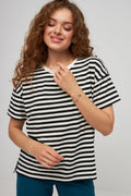 Tricou în dungi cu șlițuri