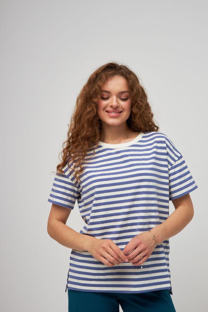 Tricou în dungi cu șlițuri