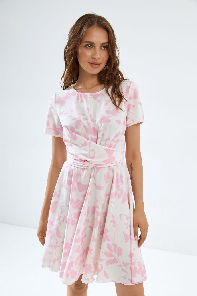 Rochie mini cu detaliu răsucit și imprimeu floral