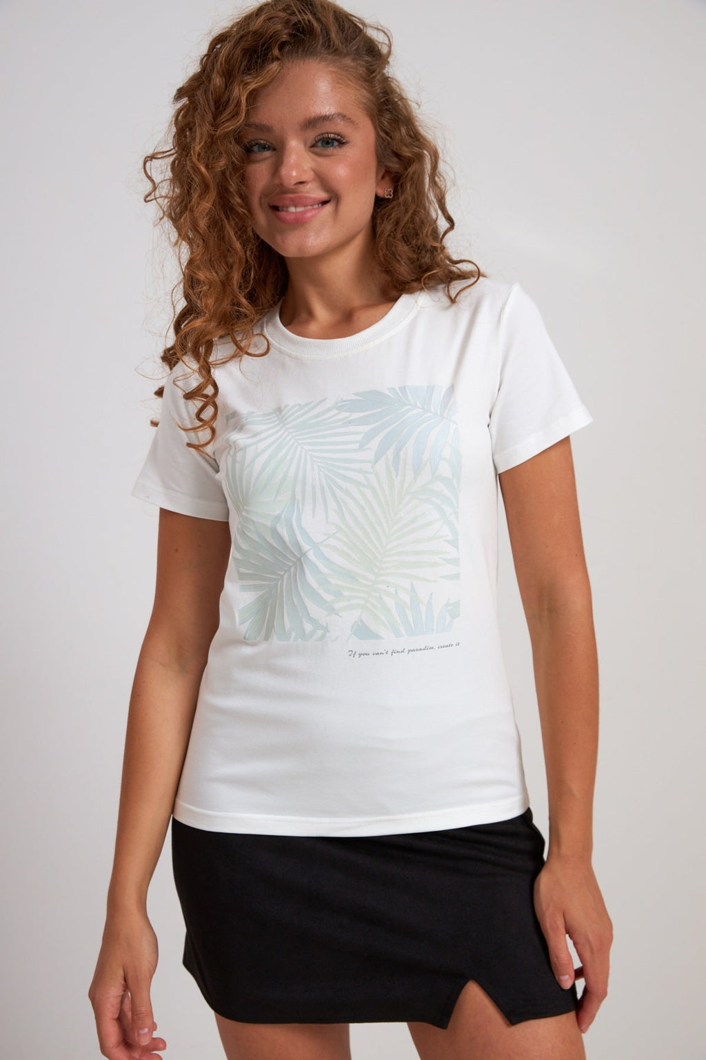 Tricou basic cu imprimeu floral