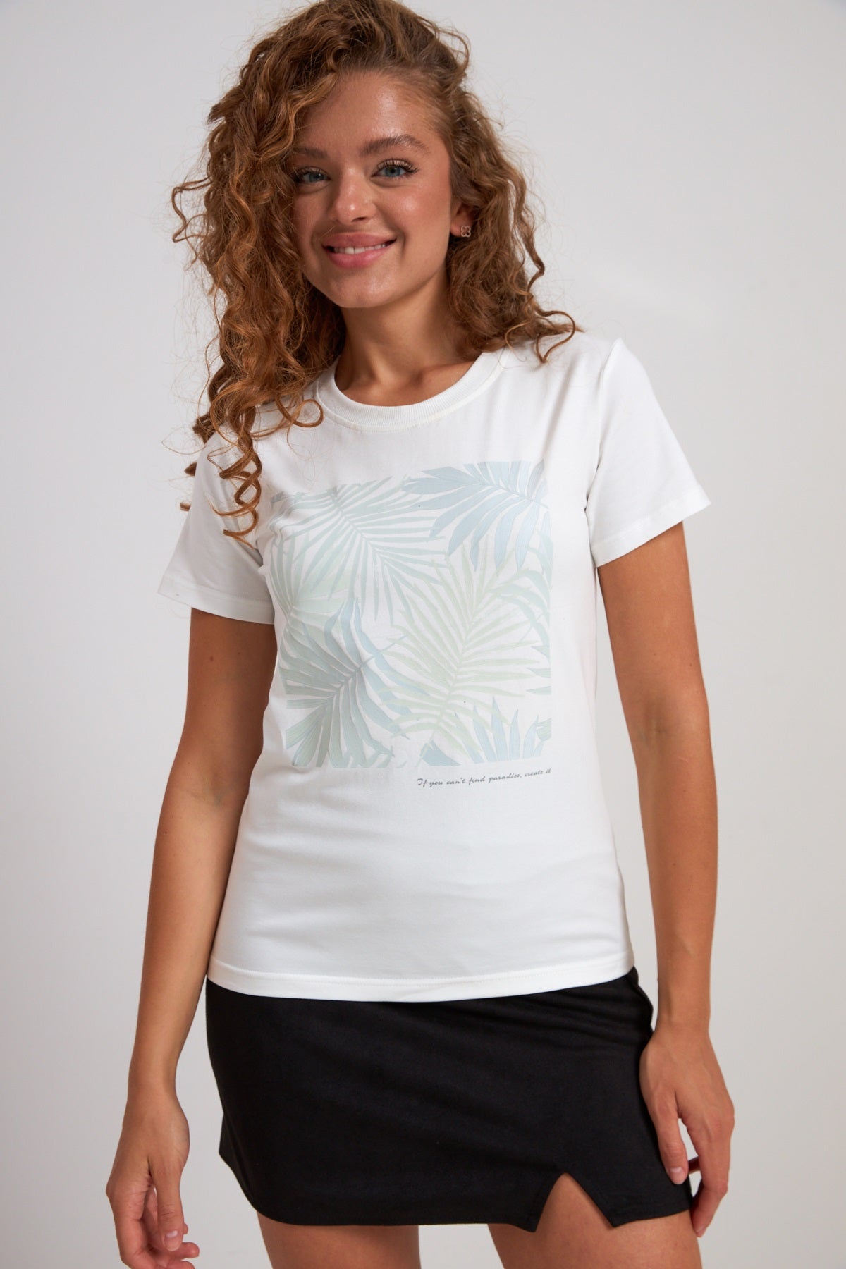 Tricou basic cu imprimeu floral