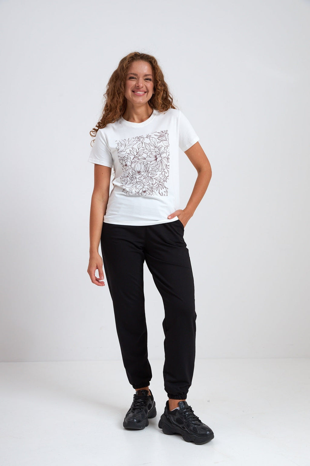 Tricou basic cu imprimeu floral