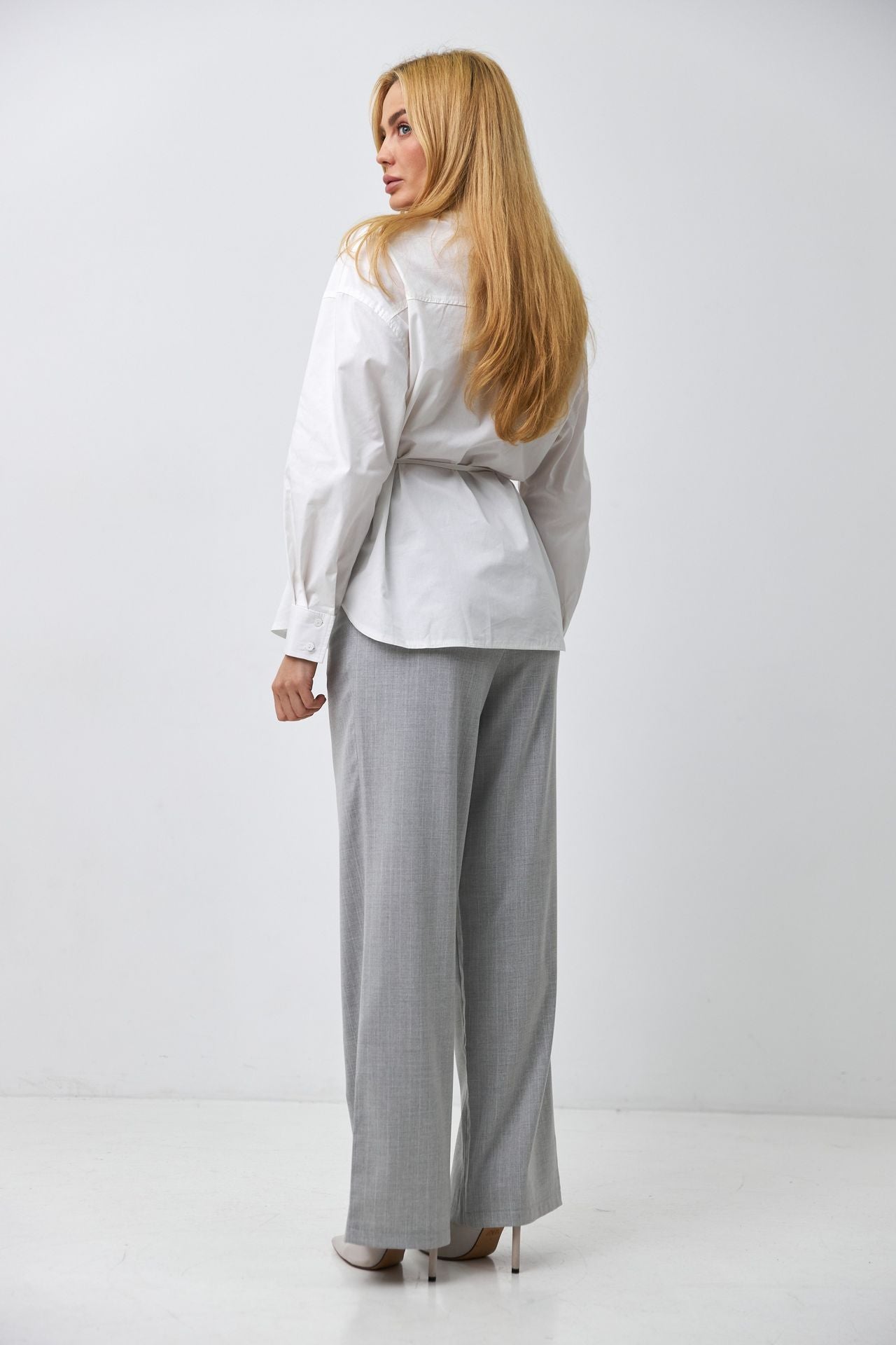 Pantaloni palazzo clasici cu buzunare Megan