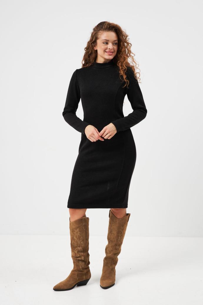Rochie midi călduroasă cu șliț