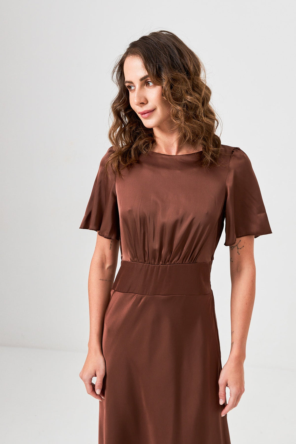 Rochie maxi din mătase, de ocazie