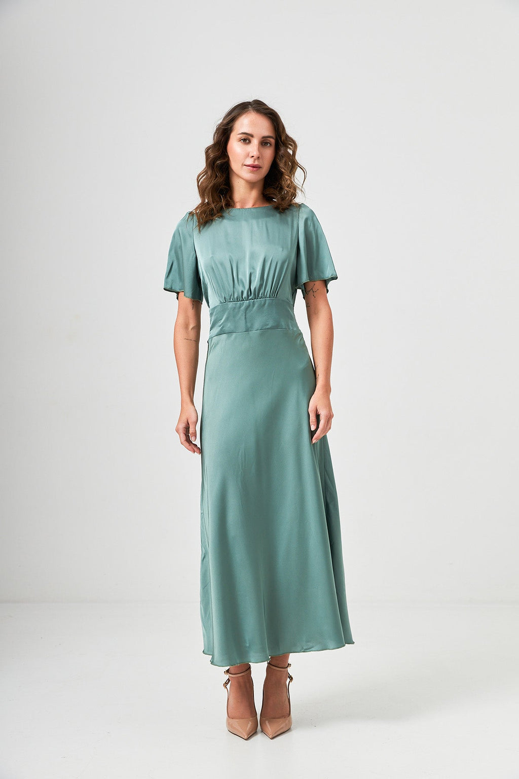 Rochie maxi din mătase, de ocazie