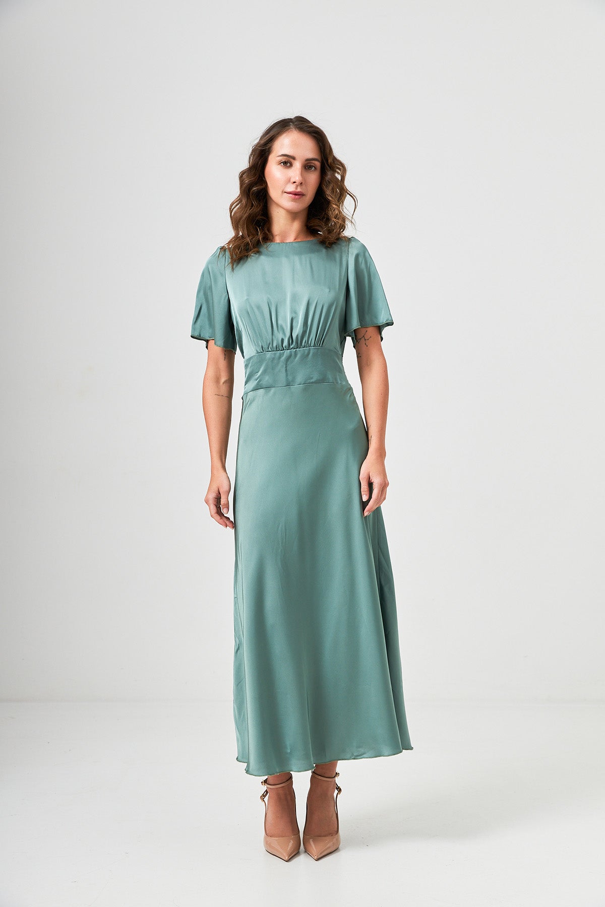 Rochie maxi din mătase, de ocazie