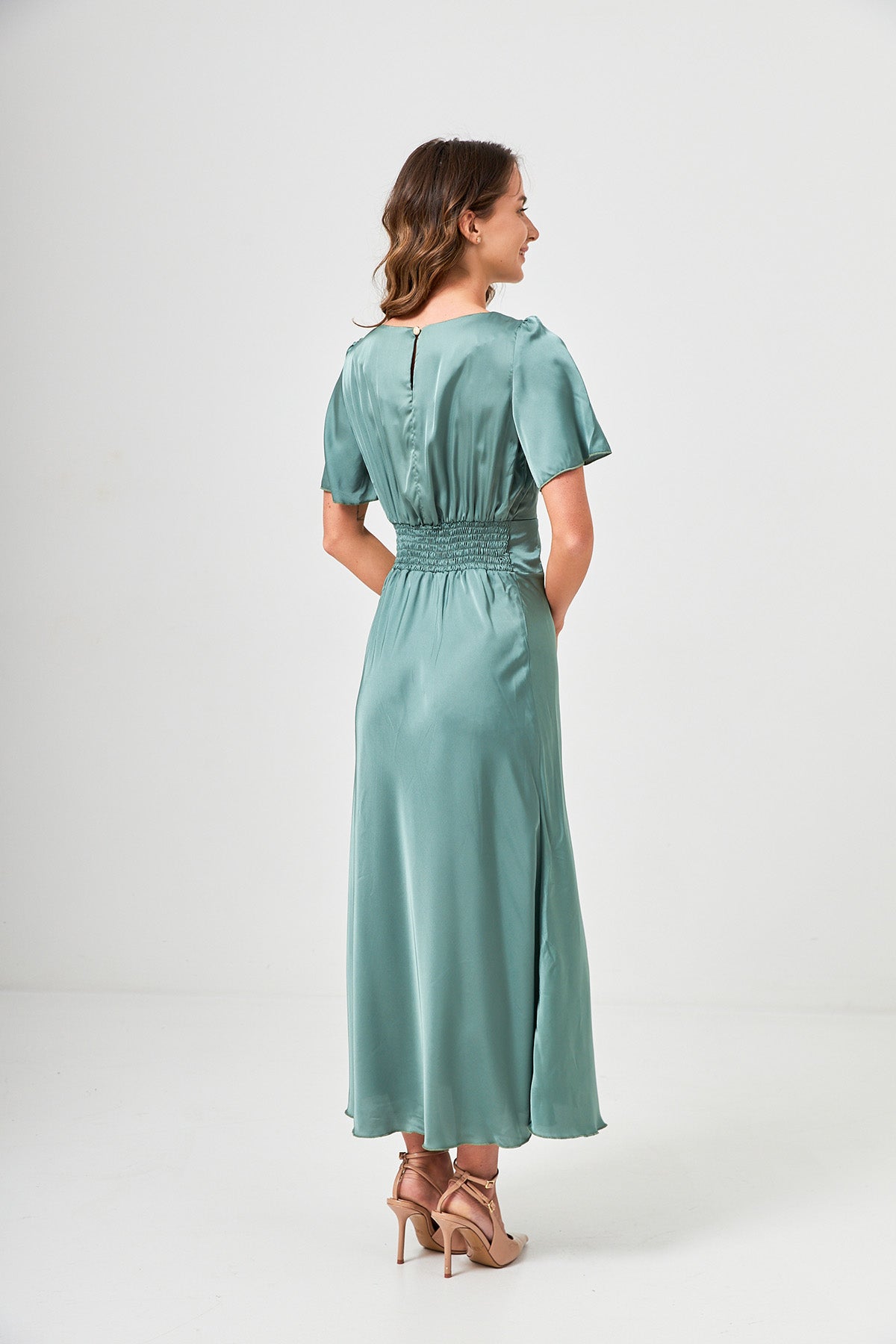 Rochie maxi din mătase, de ocazie