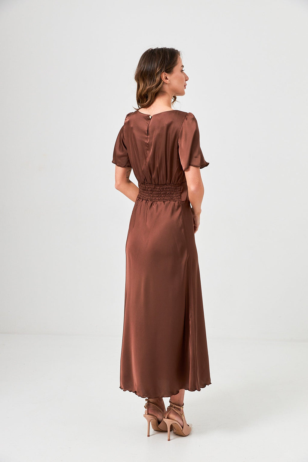 Rochie maxi din mătase, de ocazie