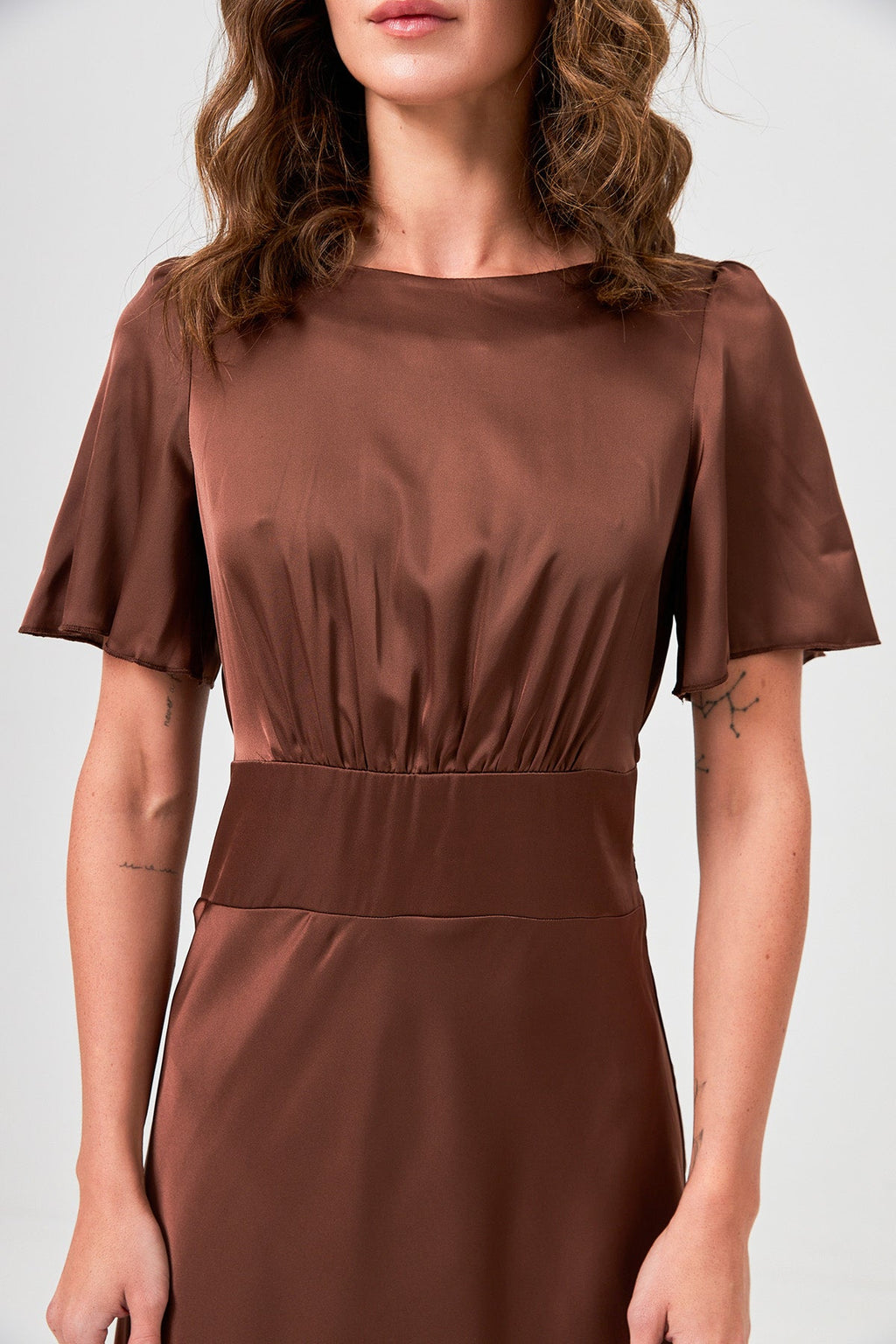 Rochie maxi din mătase, de ocazie