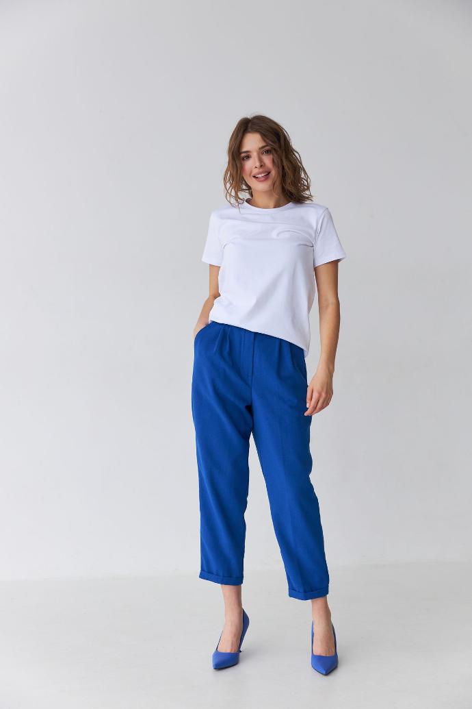 Pantaloni drepți cu in și manșete Safari