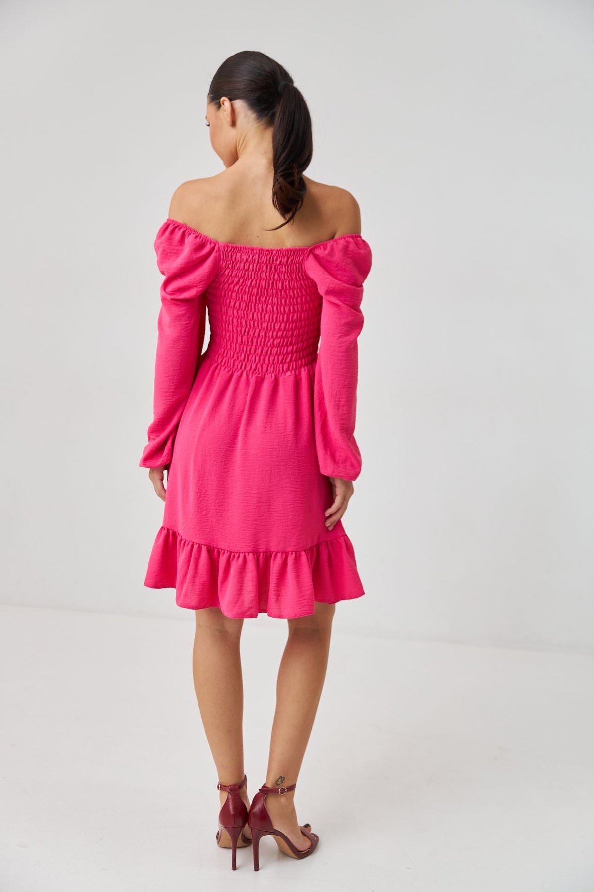 Rochie mini boho cu bust elastic