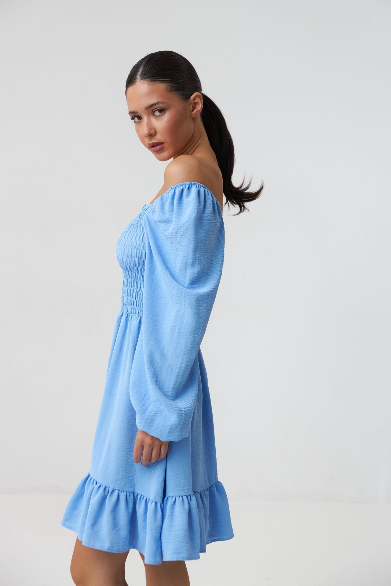 Rochie mini boho cu bust elastic