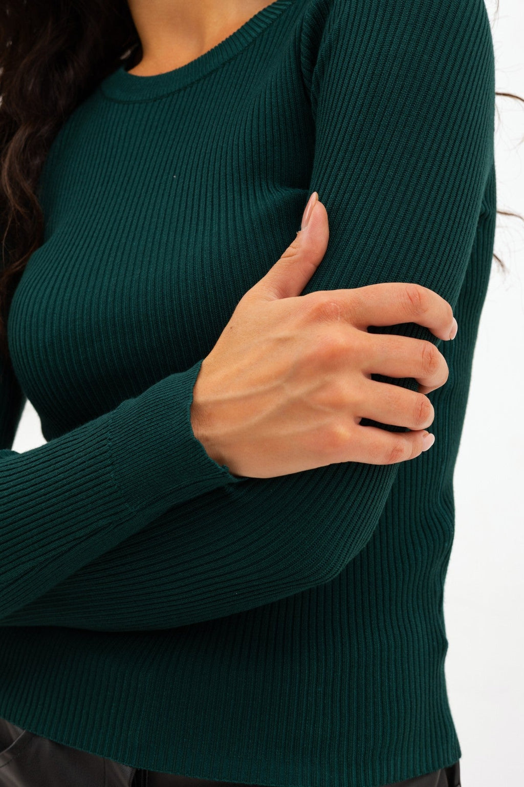 Long sleeve în relief Round