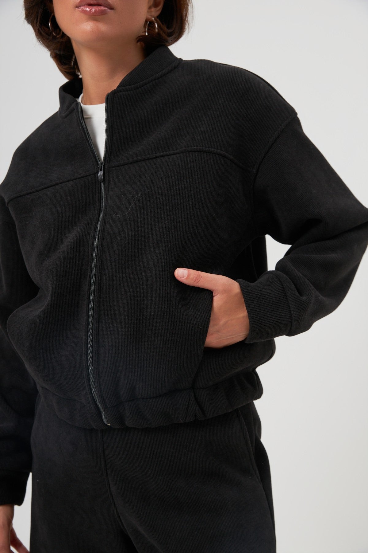 Jachetă bomber oversize cu fermoar Linda 2.0