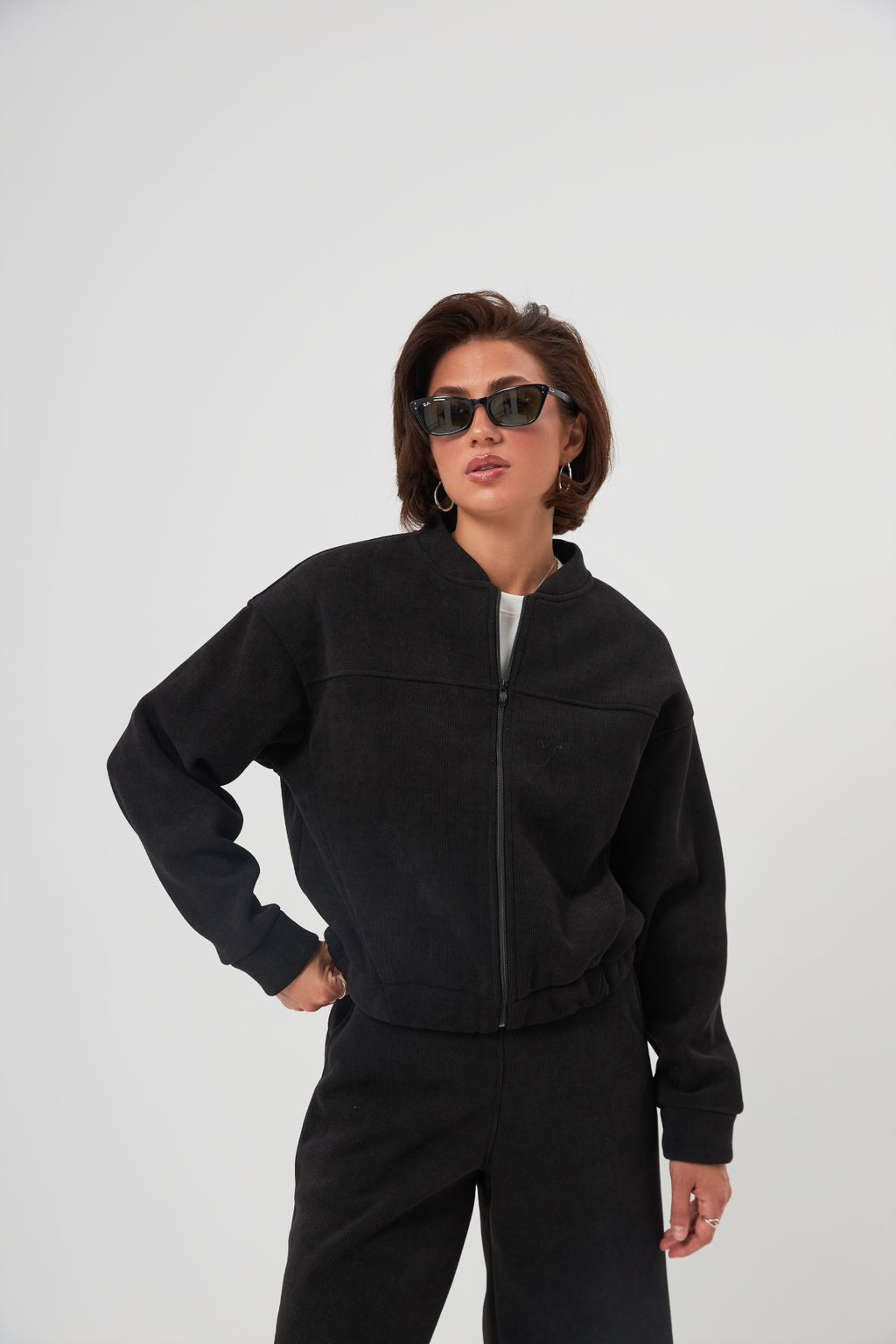 Jachetă bomber oversize cu fermoar Linda 2.0