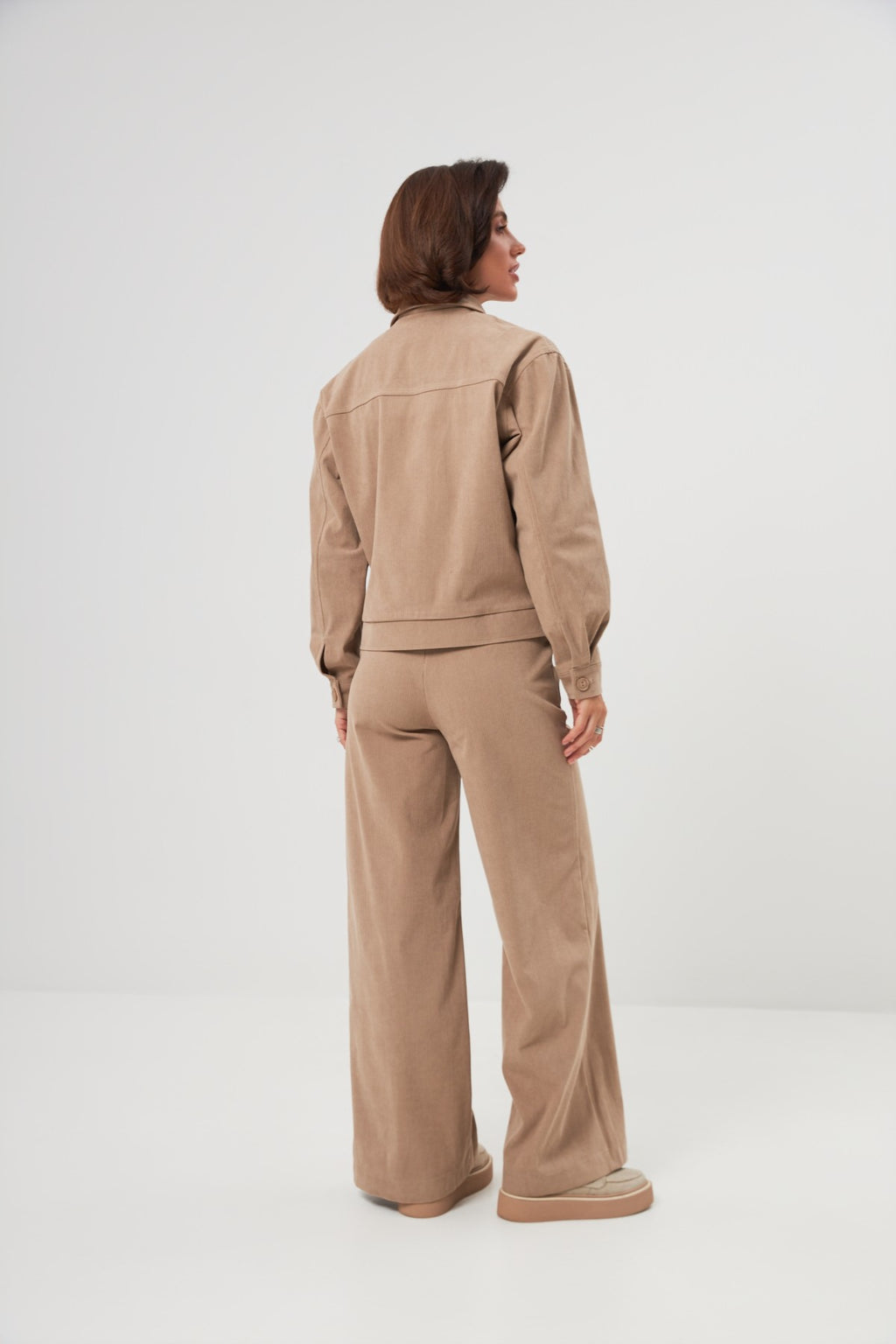 Pantaloni palazzo din catifea raiată Claire