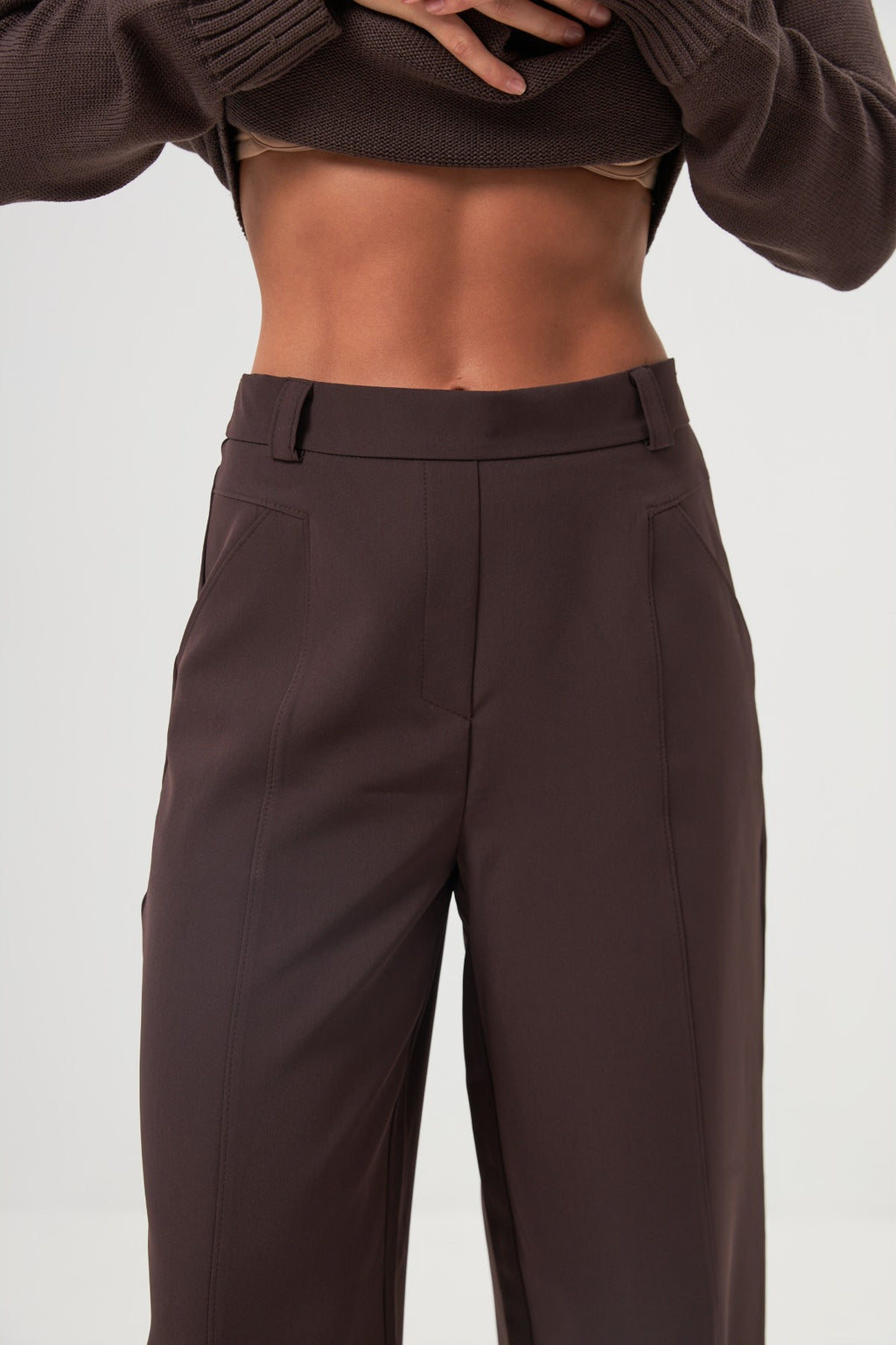 Pantaloni palazzo cu talie înaltă