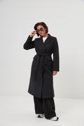Palton midaxi petrecut cu cordon
