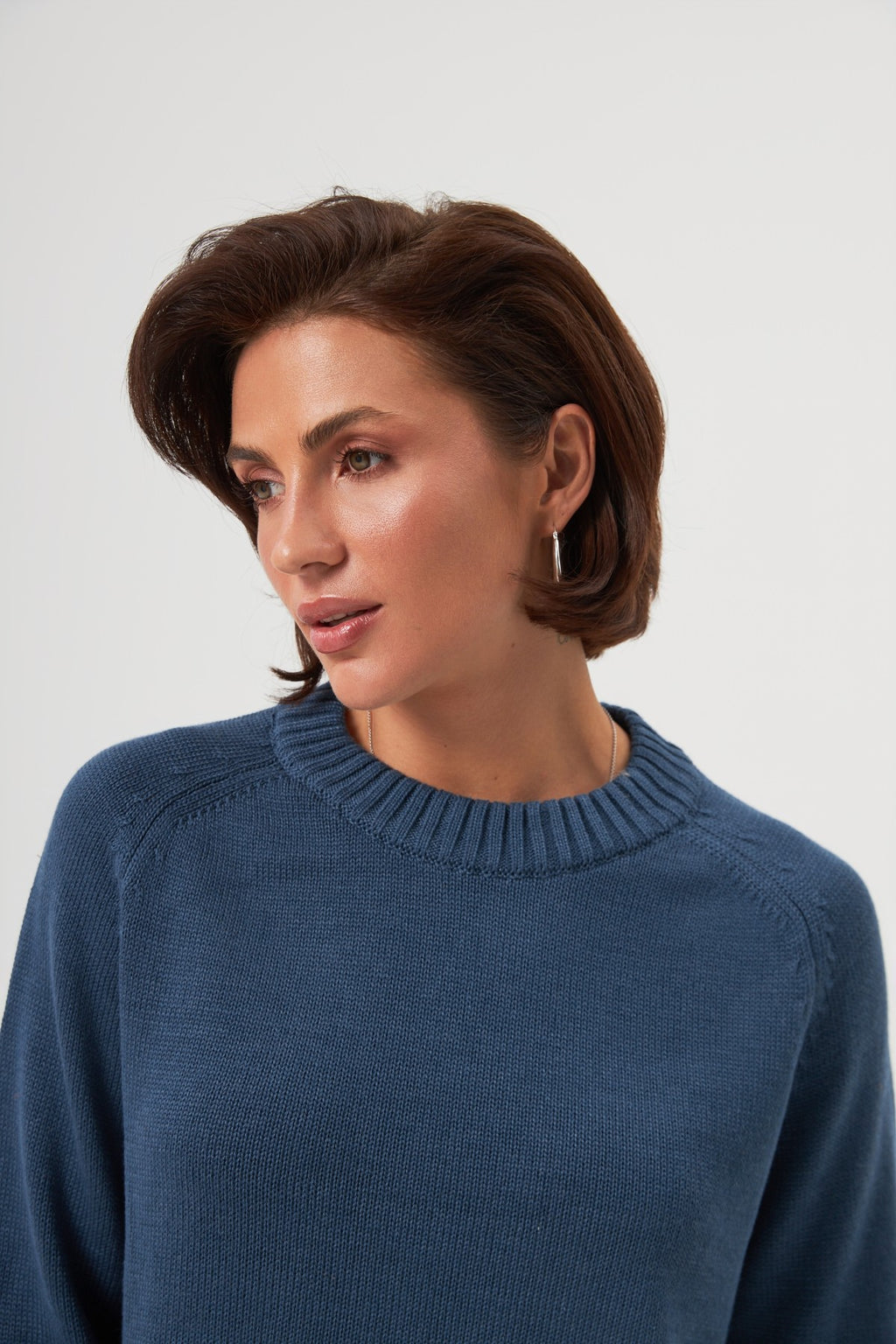 Pulover tricotat cu mânecă raglan