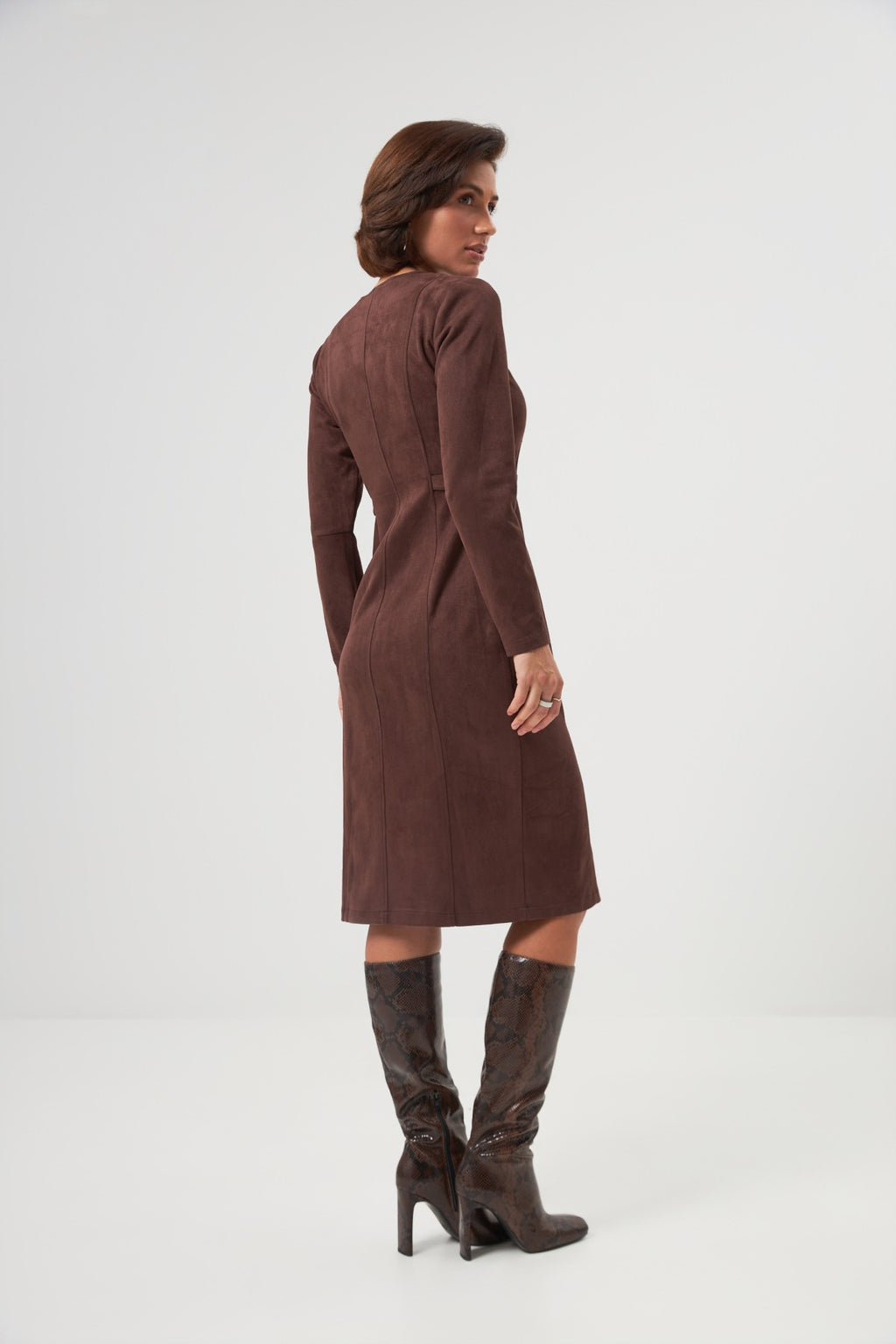 Rochie midi cu fermoar și catarame