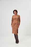 Rochie midi cu fermoar și catarame