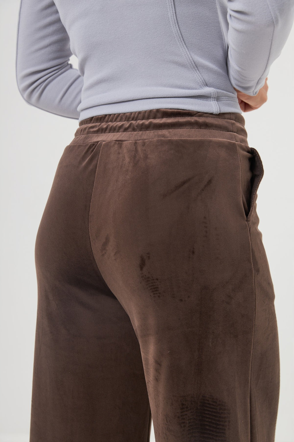 Pantaloni palazzo din catifea cu elastic Daisy